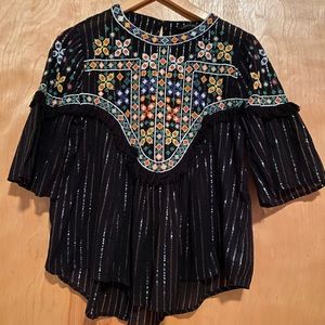 Zara unique embroidered top